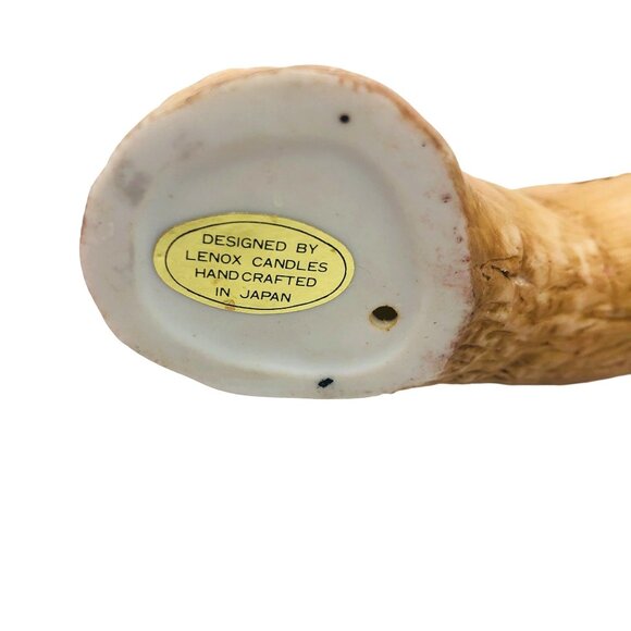 Vtg Lenox Japan Ceramic 3 Song Birds on Log Candle Holder w/ 5 Red Tapers - Picture 8 of 10